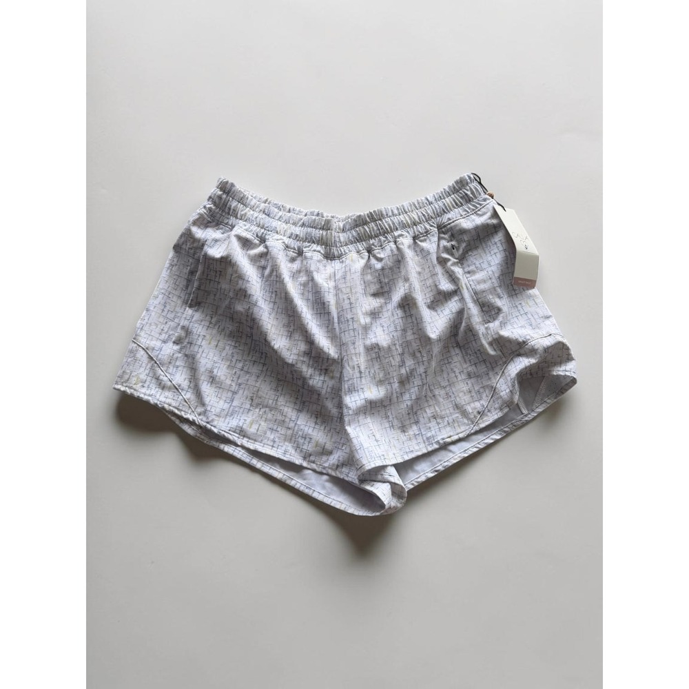 CALIA Womens Mid-Rise Infinity Run Shorts White Grid Print Small